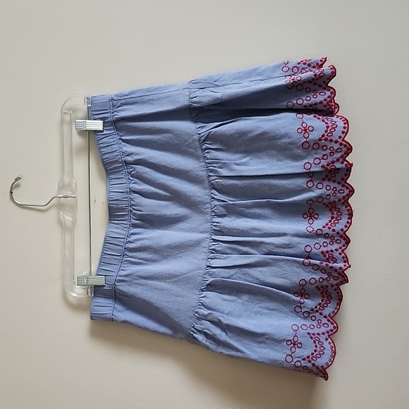 Vineyard Vines embroidered hem cotton scalloped edge skirt pull on womens medium - Picture 8 of 8